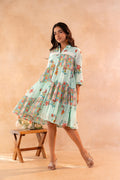 Juniper Mint Meadow Patchwork Tier Dress - Distacart