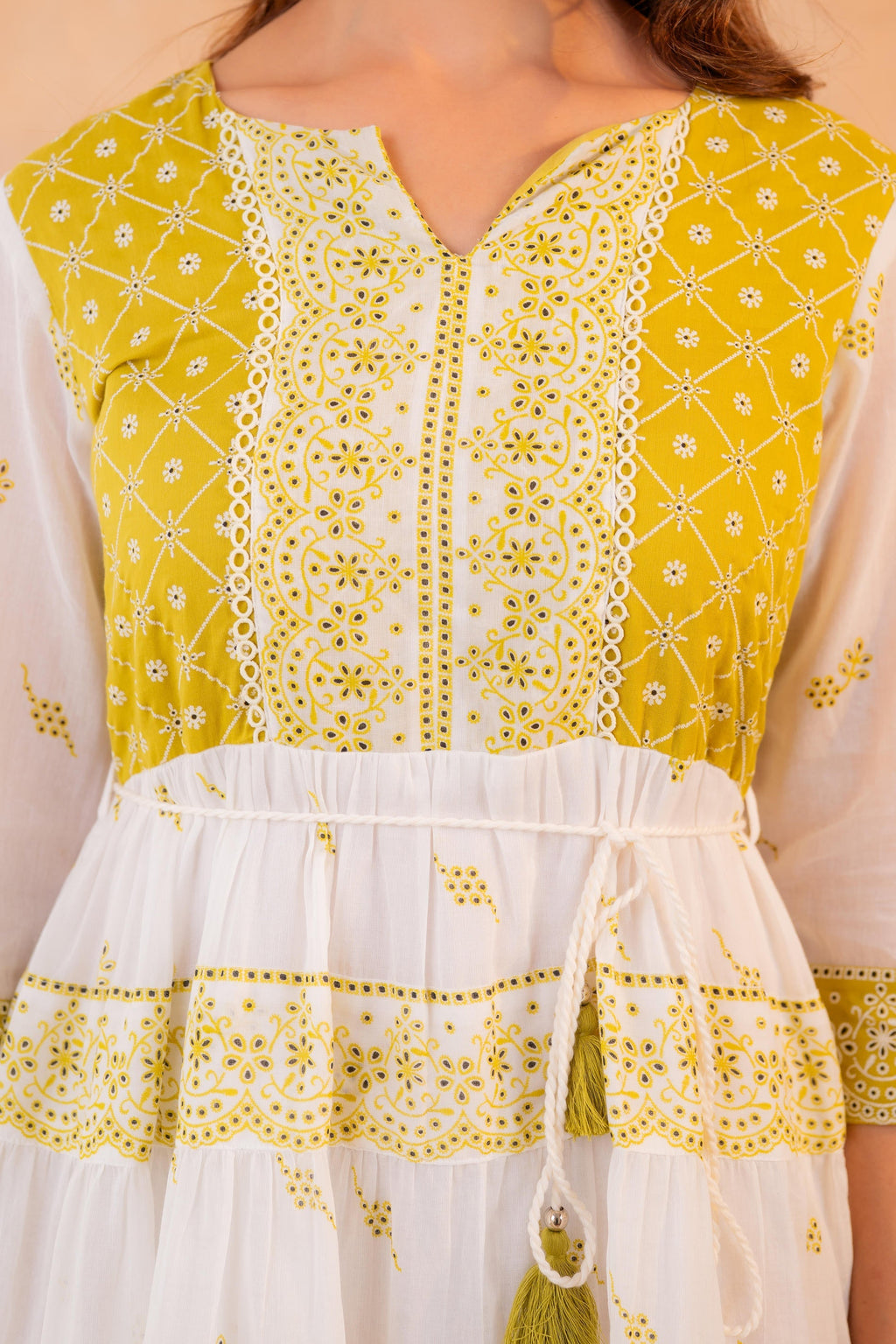 Juniper Lime Heritage Tier Dress - Distacart