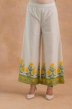 Juniper Gulbahaar Off-White Floral Printed Kurta Palazzo And Dupatta Set - Distacart