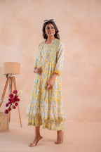 Juniper Sunlit Gulbahaar Floral Tiered Dress - Distacart