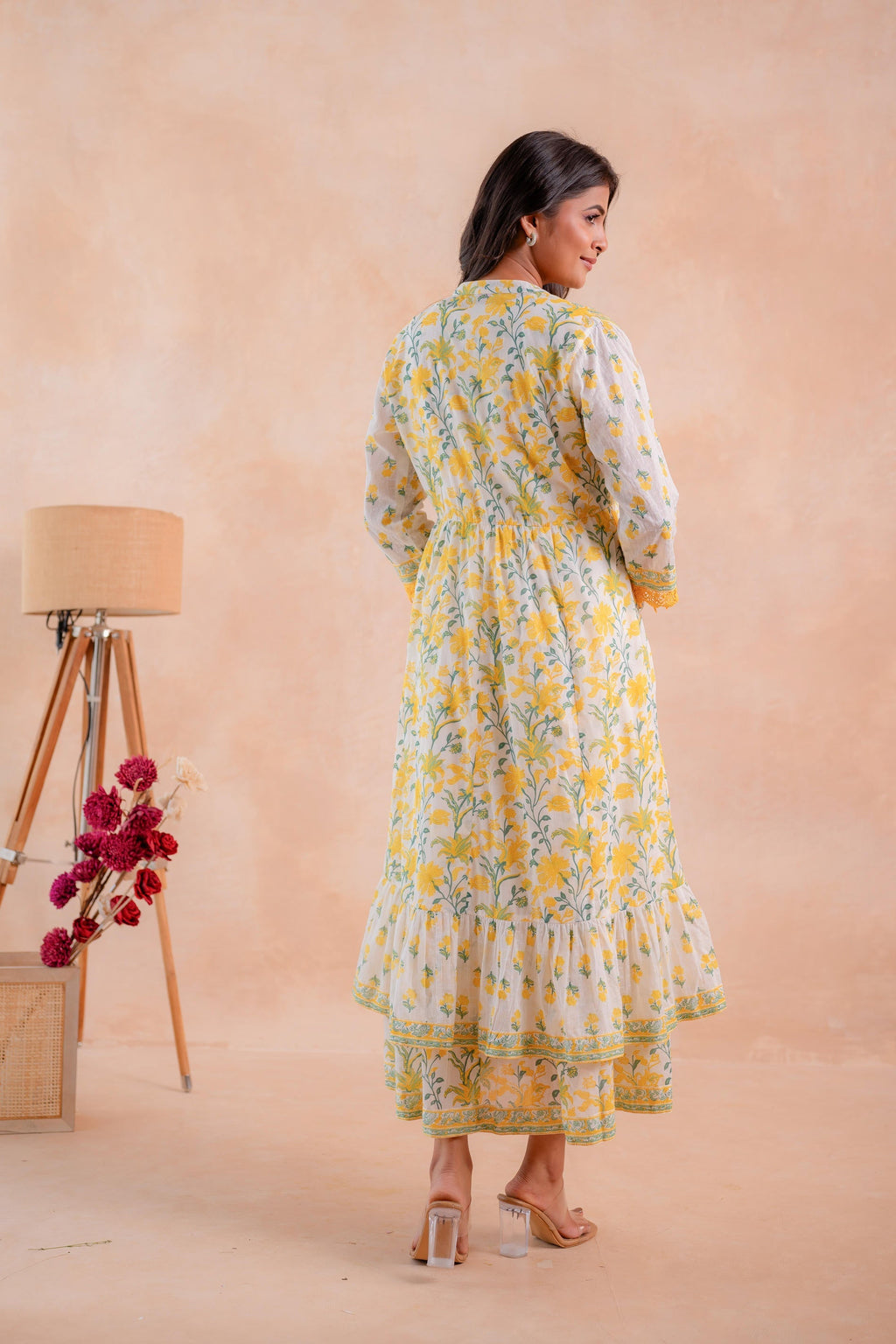 Juniper Sunlit Gulbahaar Floral Tiered Dress - Distacart