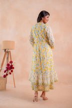 Juniper Sunlit Gulbahaar Floral Tiered Dress - Distacart