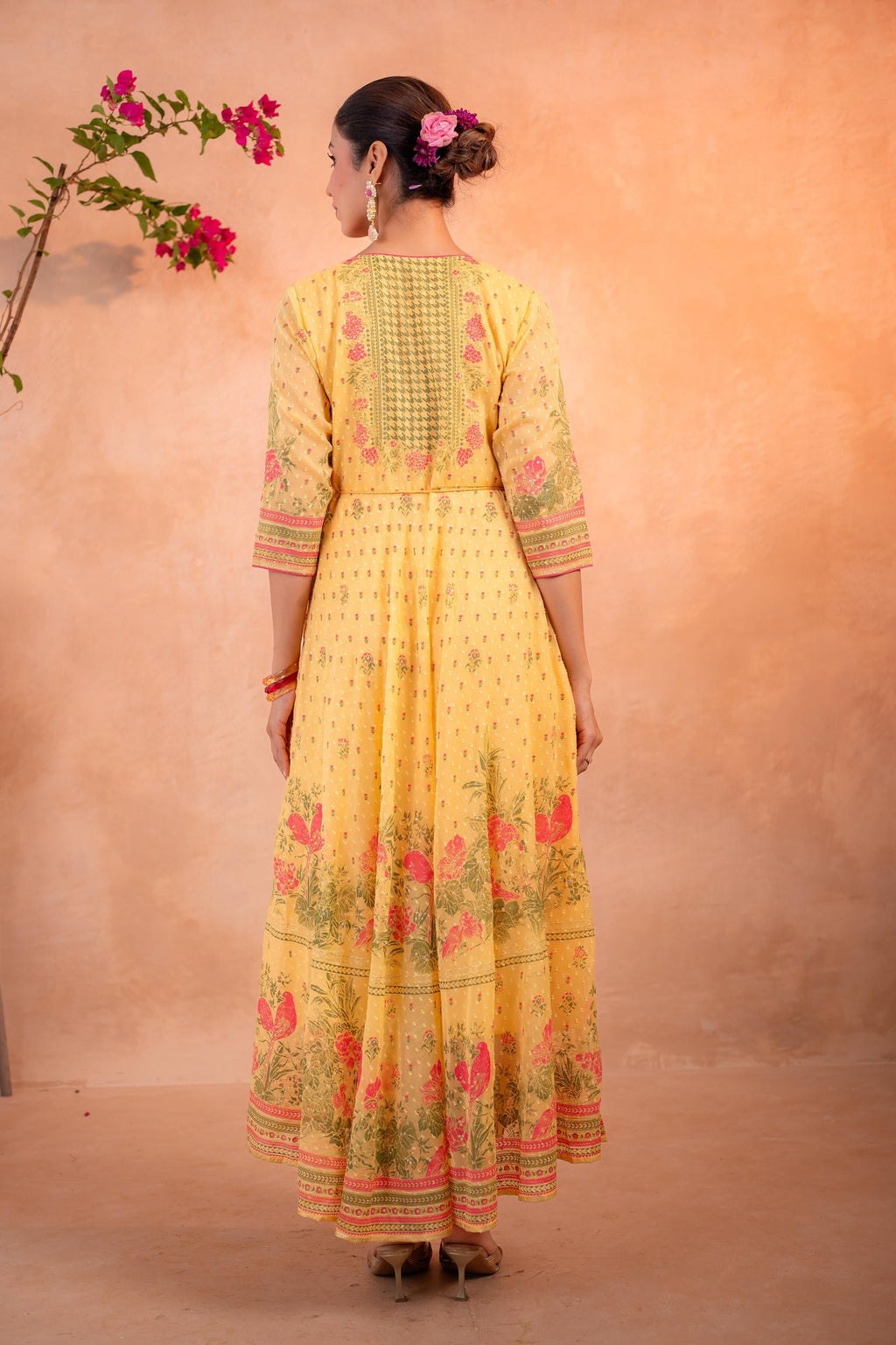 Juniper Gulnaar Gendaphool Garden Panelled Dress - Distacart