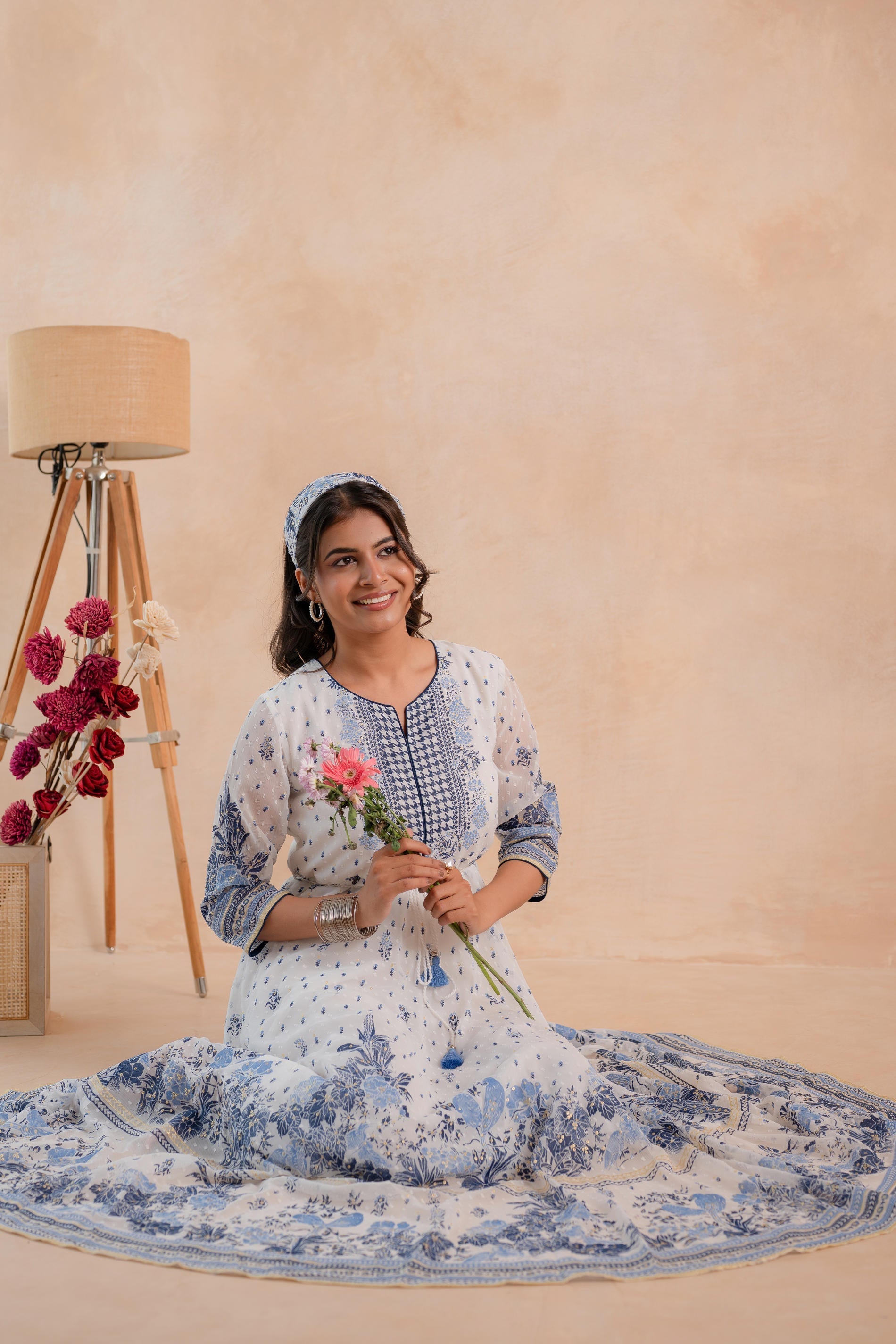 Juniper Gulnaar Neel Garden Panelled Dress - Distacart