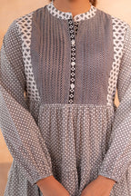 Juniper White & Black Printed Flared tunic with Pintuck Yoke