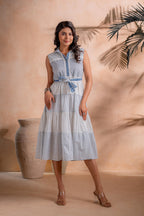 Juniper Neel Aangan Tiered Midi Dress - Distacart