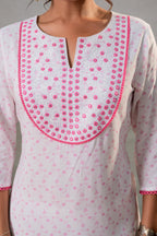 Juniper Rosebud Yoke Printed Kurta - Distacart