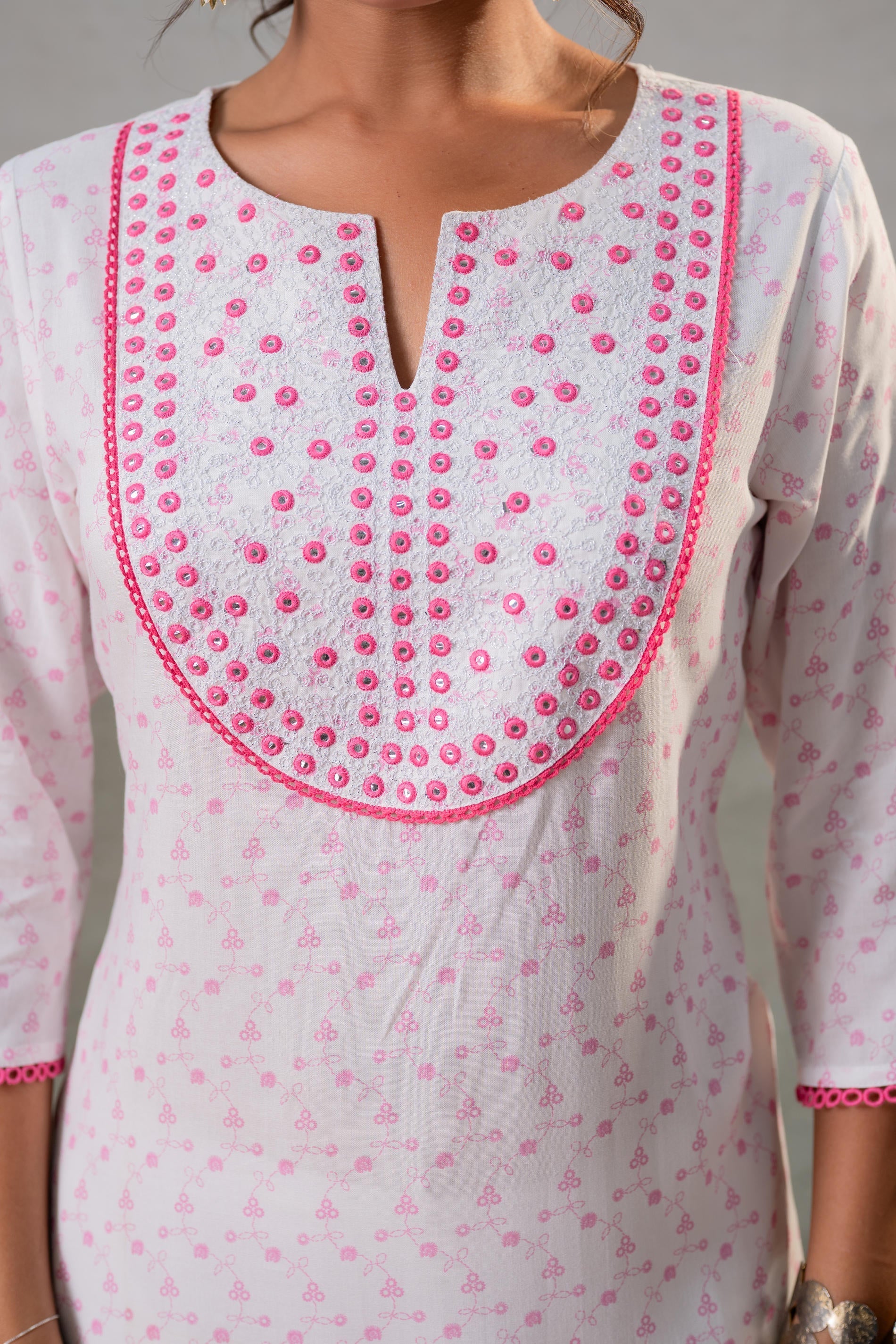 Juniper Rosebud Yoke Printed Kurta - Distacart