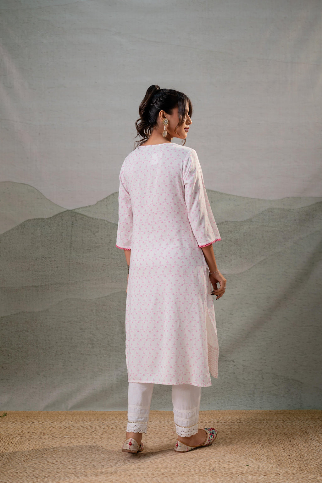 Juniper Rosebud Yoke Printed Kurta - Distacart