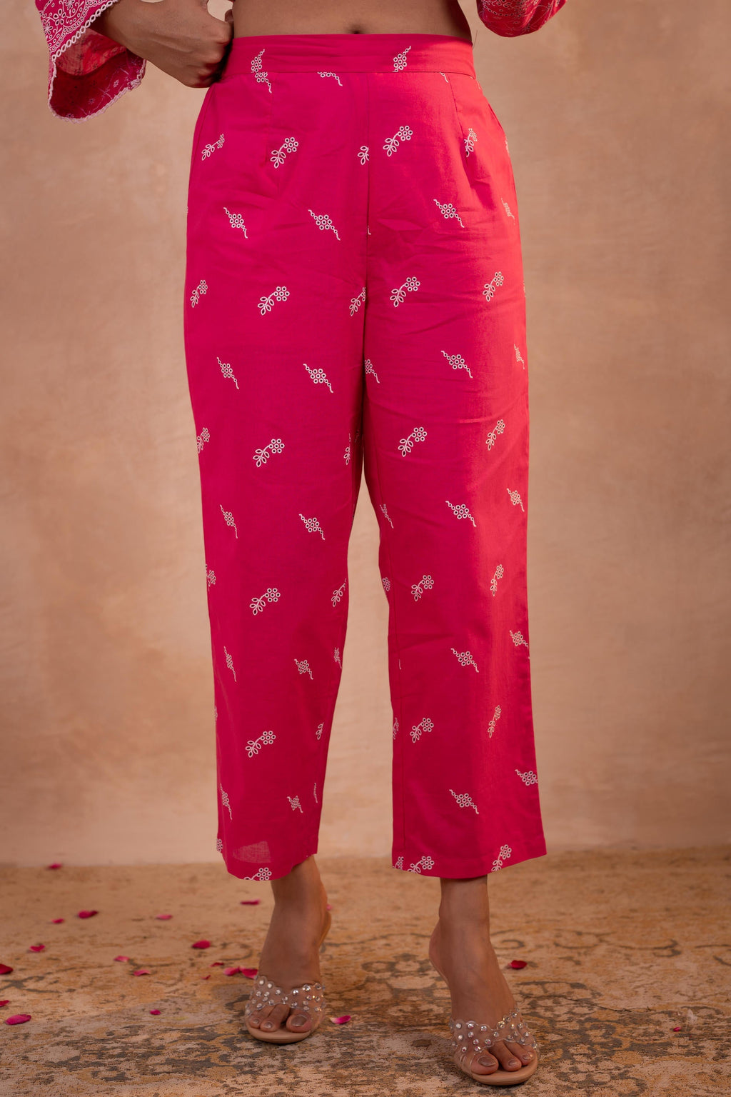 Juniper Gulbahar Fuchsia Printed Kurta Pant And Dupatta Set - Distacart