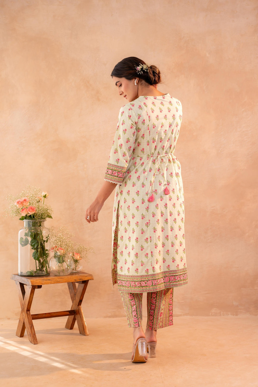 Juniper Gulnaar Garden Printed Kurta Pant And Dupatta Set - Distacart