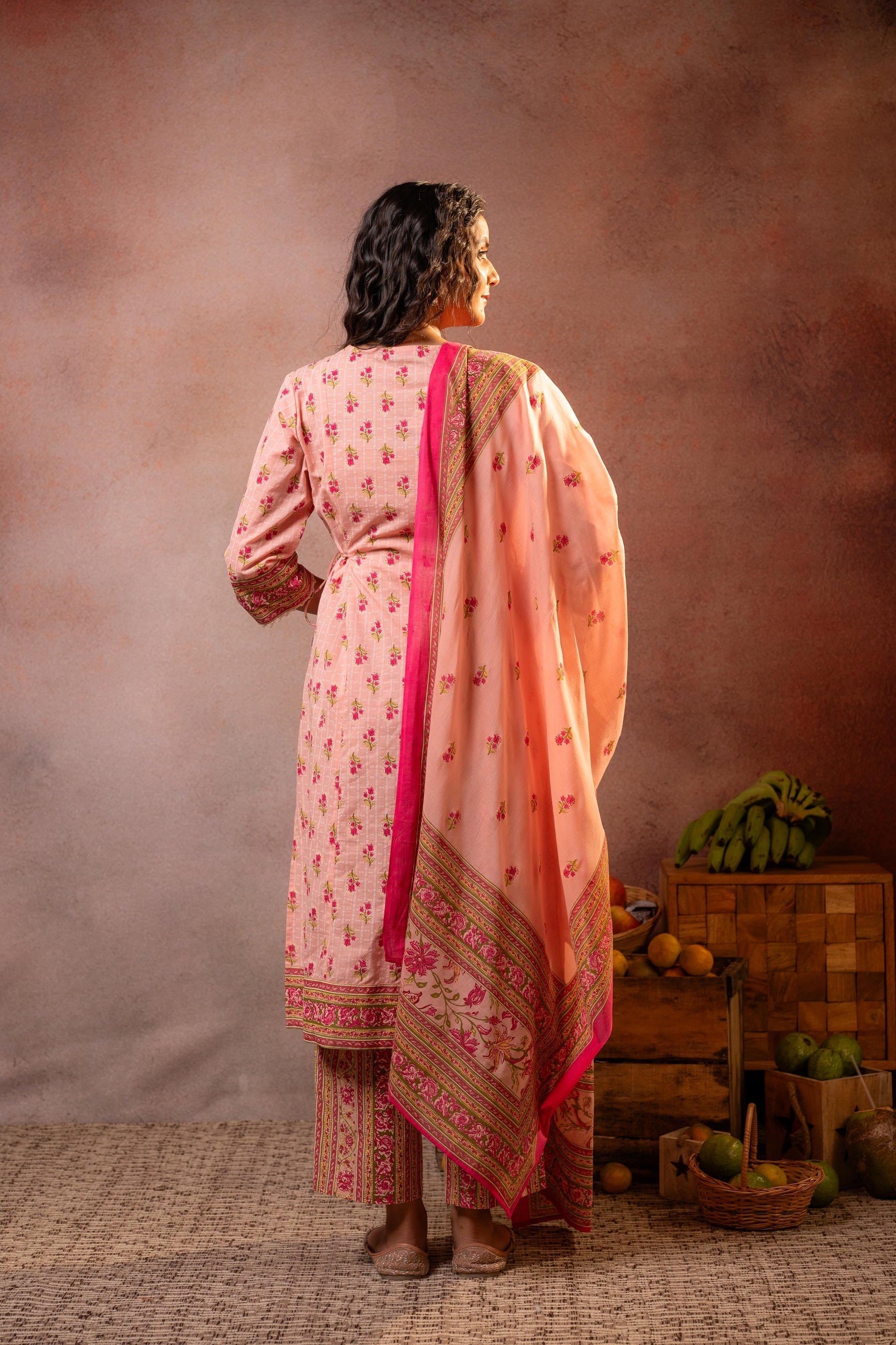 Juniper Gulnaar Garden Printed Kurta Pant And Dupatta Set - Distacart