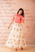 Juniper Peach Bloom Tiered Top With Skirt Set - Distacart