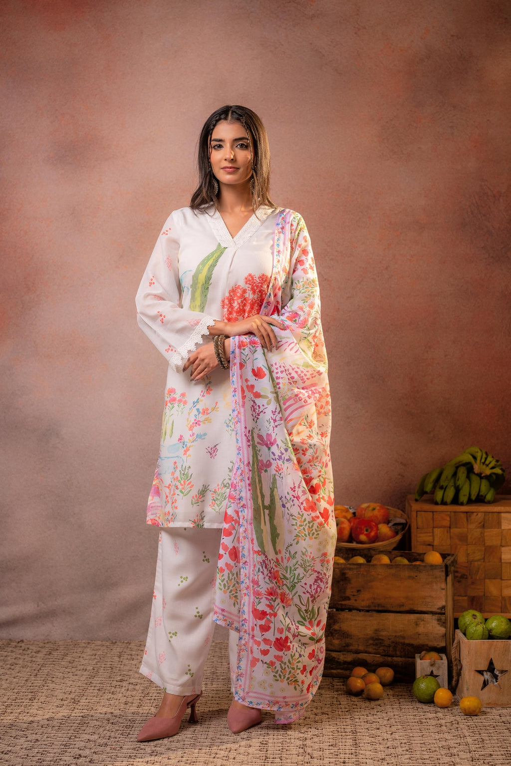 Juniper Gulnaar Garden Printed Kurta Set - Distacart