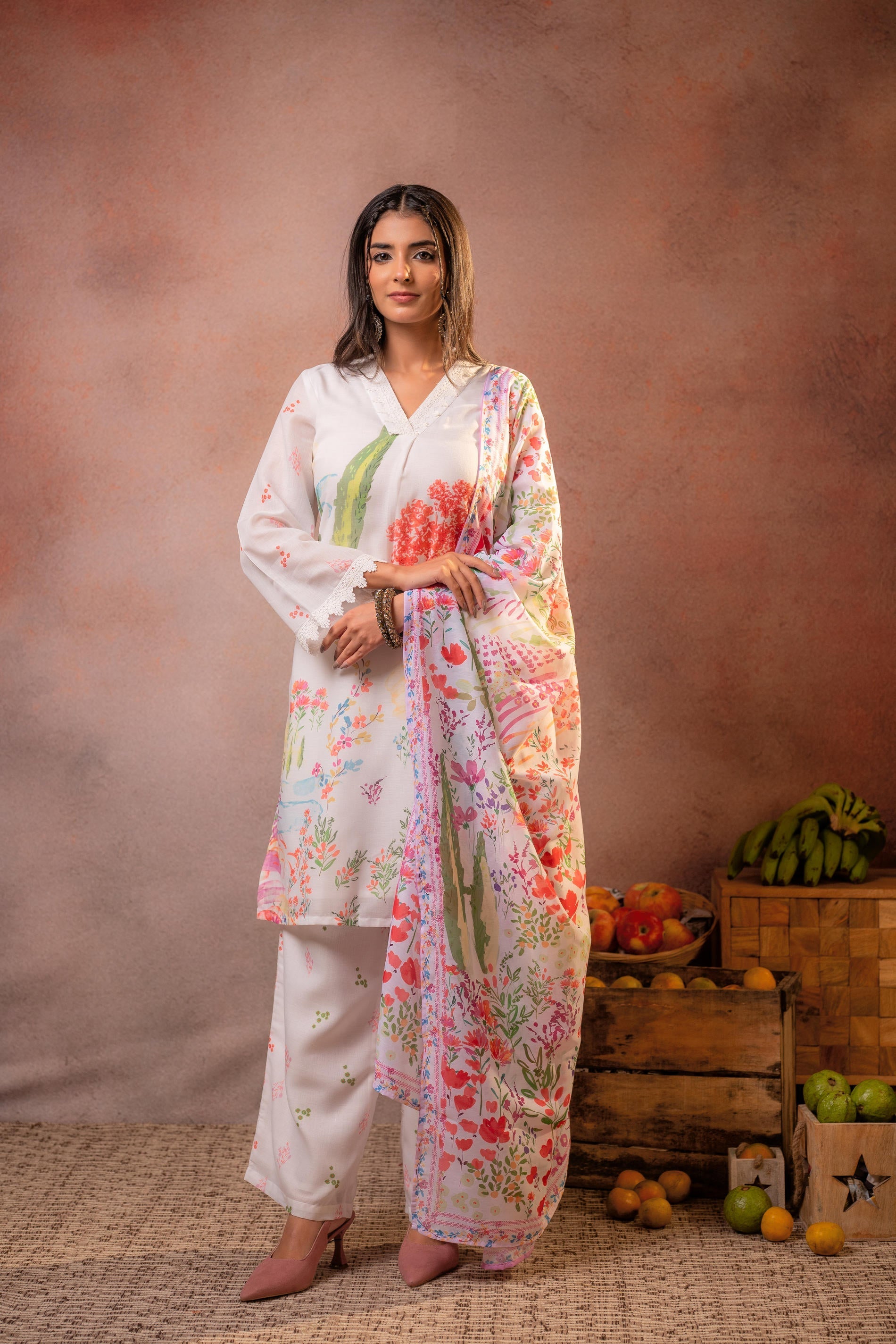 Juniper Gulnaar Garden Printed Kurta Set - Distacart