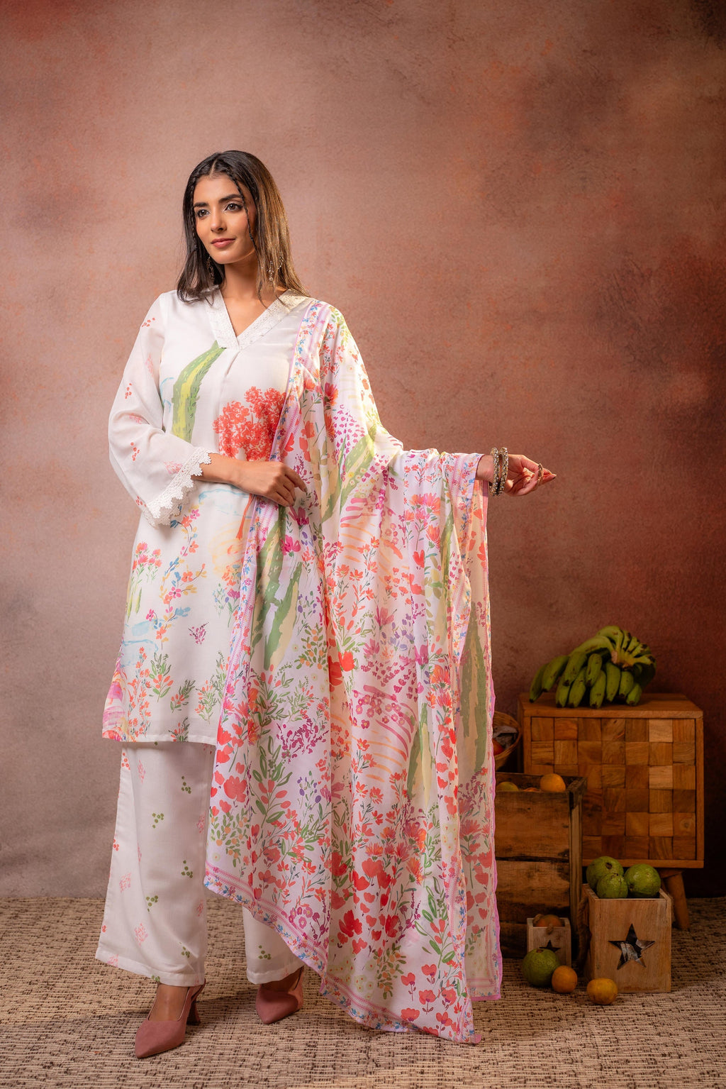 Juniper Gulnaar Garden Printed Kurta Set - Distacart