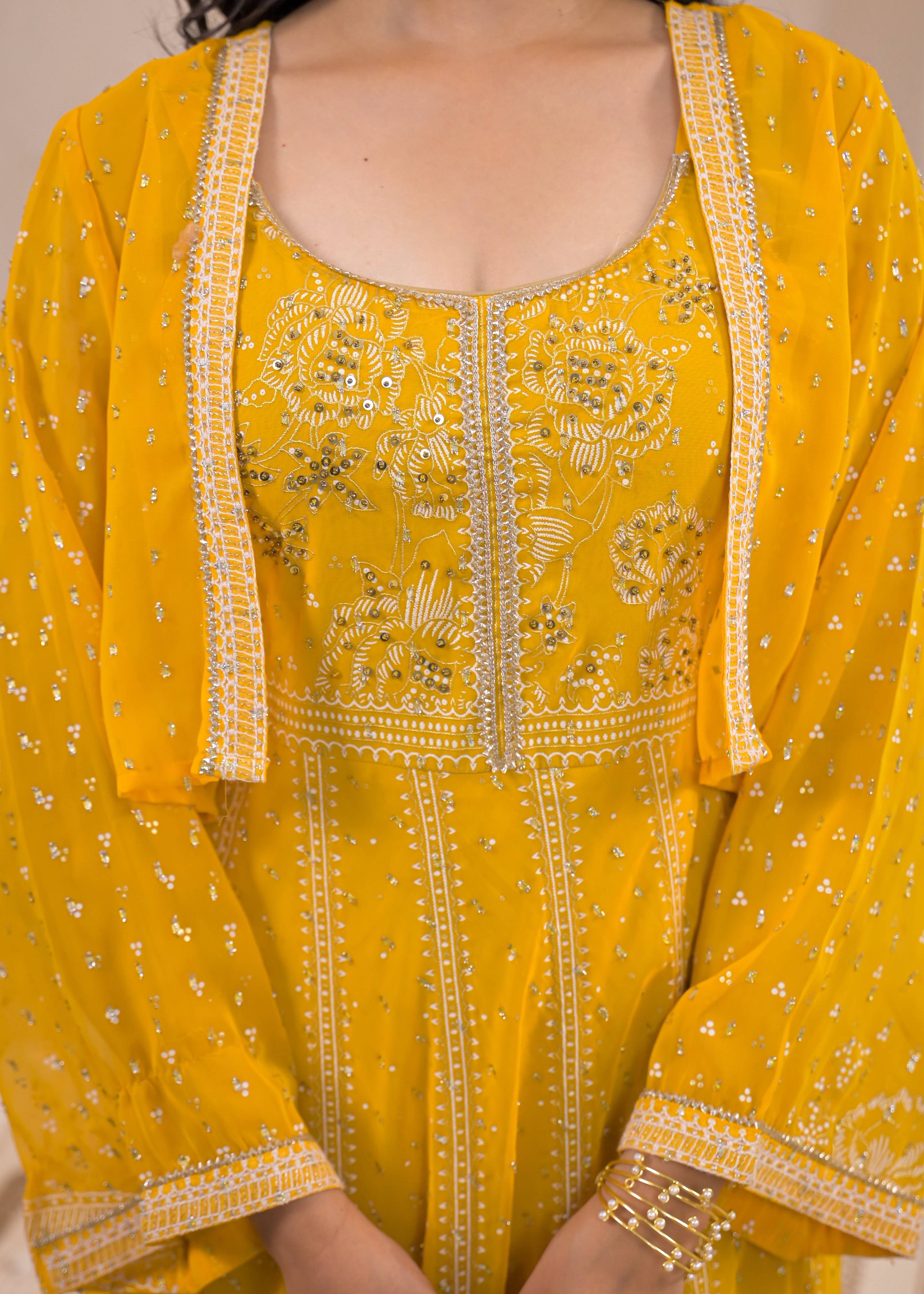 Juniper Mustard Ethnic Motifs Printed Man Made Fiber Tiered Long Dress - Distacart