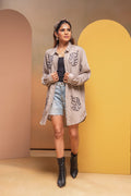 Juniper Grey Solid Viscose Shirt With Beads Work - Distacart