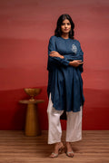 Juniper Viscose Blue Embellished Shirt With Sequin & Bead Details - Distacart