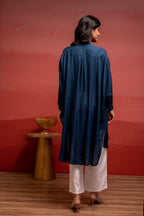 Juniper Viscose Blue Embellished Shirt With Sequin & Bead Details - Distacart