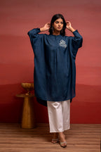 Juniper Viscose Blue Embellished Shirt With Sequin & Bead Details - Distacart