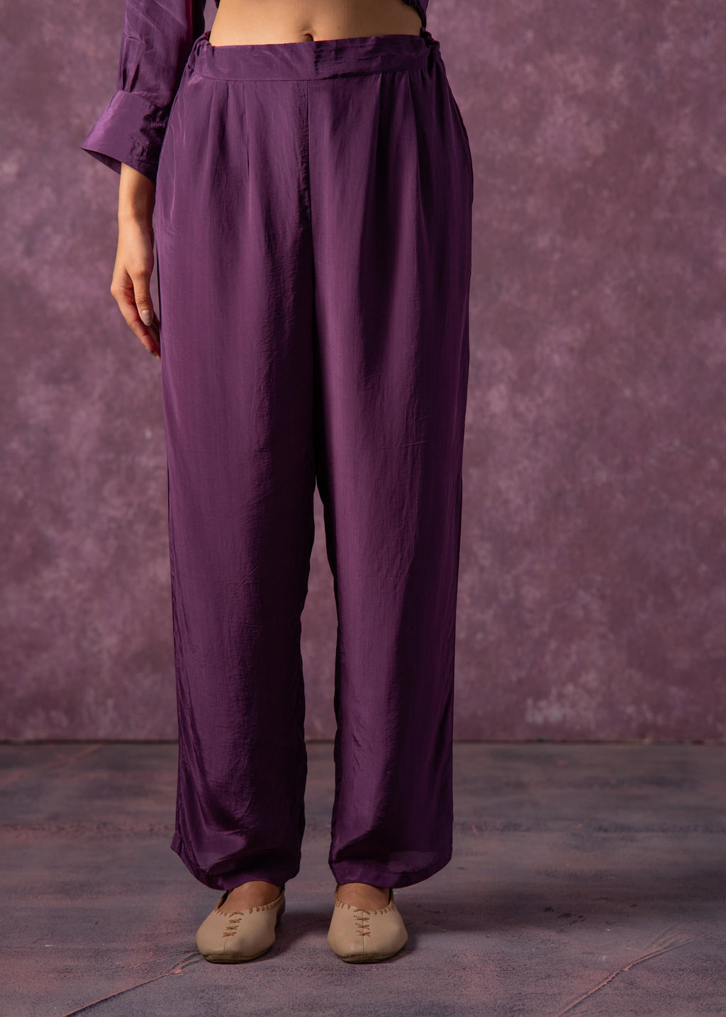 Juniper Viscose Purple Embellished Tunic And Pant Co-Ord Set With Bead Details - Distacart
