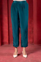 Juniper Teal Embellished Viscose Co-Ord Set With Bead Detailing - Distacart