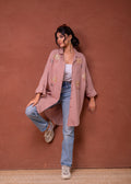 Juniper Viscose Linen Dusty Pink Embellished Shirt With Sequin & Bead Details - Distacart