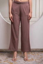 Juniper Brown Embellished Viscose Co-Ord Set With Bead Details - Distacart