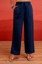 Juniper Viscose Linen Indigo Embroidered Shirt And Pant Co-Ord Set With Thread Work - Distacart