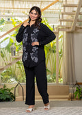 Juniper Viscose Linen Black Embroidered Shirt And Pant Co-Ord Set With Thread Work - Distacart