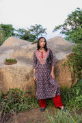 Juniper Black Floral Poly Kurta And Pants Set With Mirror, Thread Work And Tassels Detail - Distacart