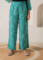 Juniper Green Floral Embellished A-Line Kurta Pant And Dupatta Set With Beads & Sequence Work - Distacart
