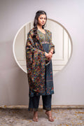 Juniper Grey Floral Viscose Kurta Pant Dupatta Set With Thread Work And Sequence - Distacart