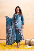 Juniper Blue Man Made Fiber Floral Printed Kurta With Pants & Dupatta Set With Lace Work - Distacart