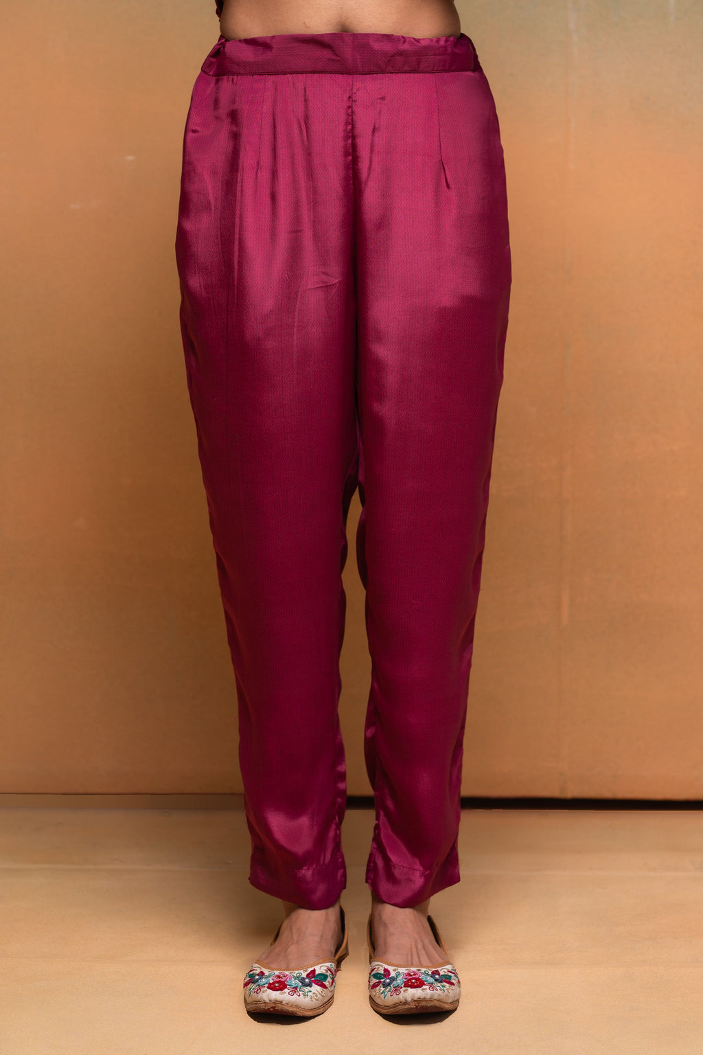 Juniper Magenta Man Made Fiber Floral Printed Kurta With Pants & Dupatta Set With Lace Work - Distacart