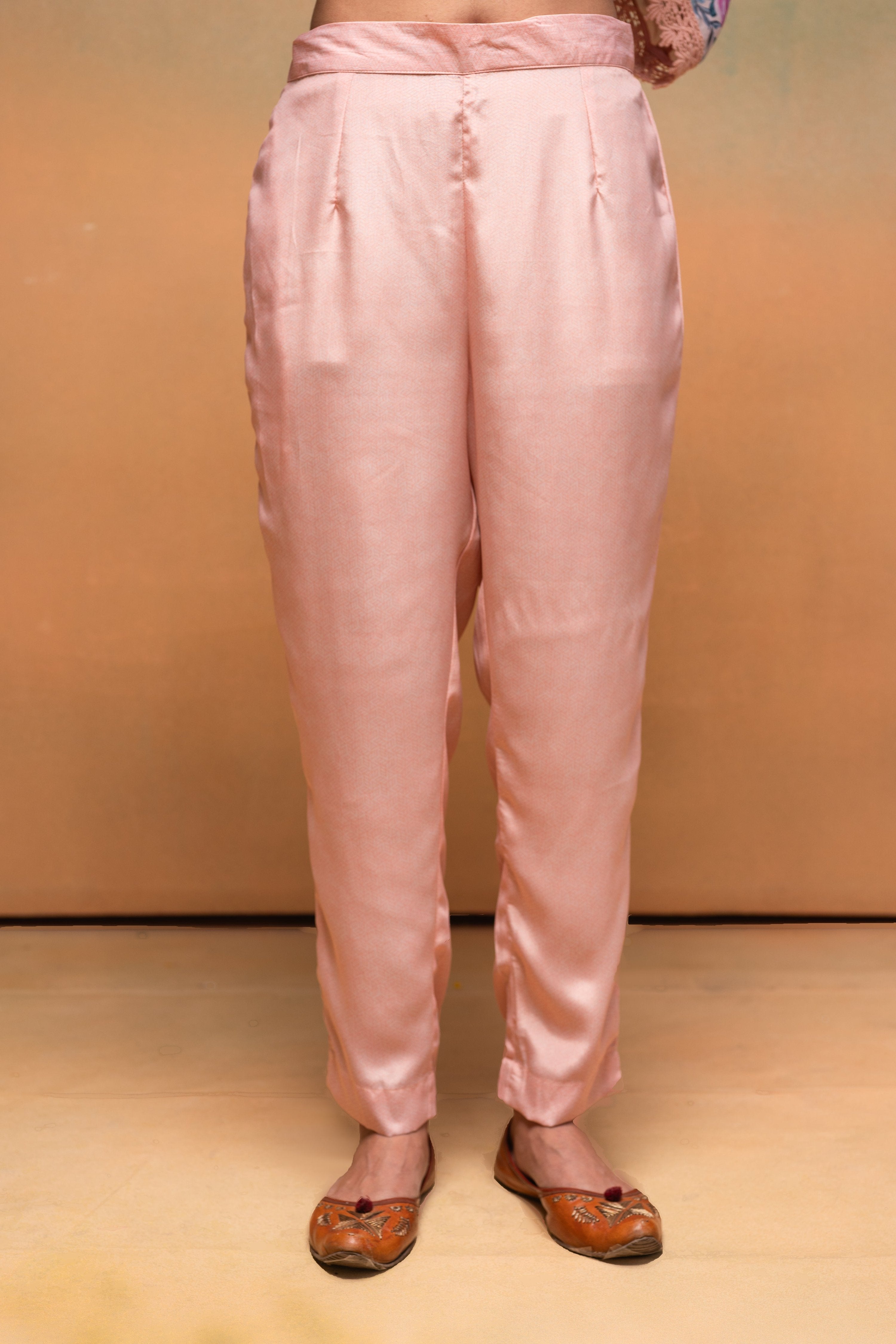 Juniper Peach Man Made Fiber Floral Printed Kurta With Pants & Dupatta Set With Sequence Work - Distacart