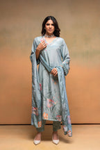 Juniper Mint Meadow Elegance Kurta Pant And Dupatta Set - Distacart