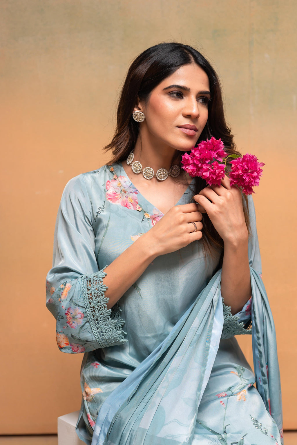 Juniper Mint Meadow Elegance Kurta Pant And Dupatta Set - Distacart