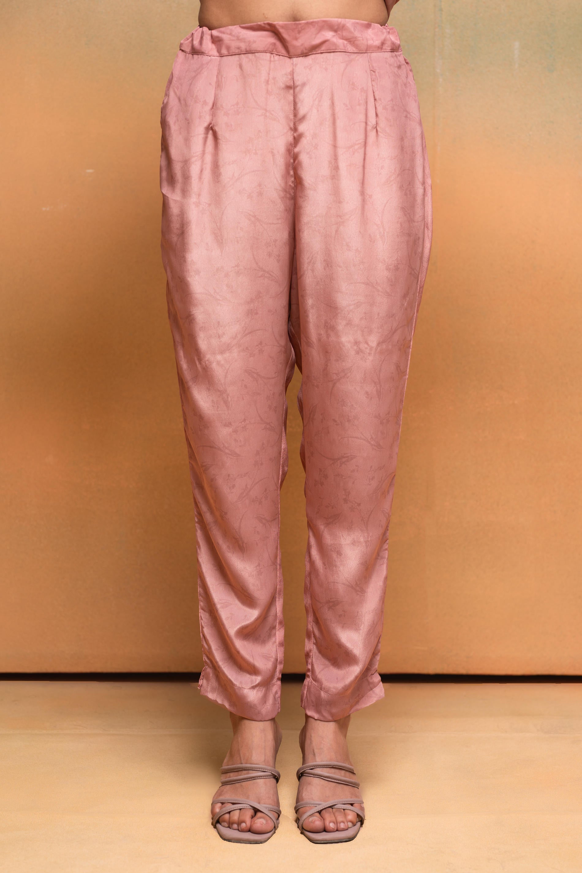 Juniper Peach Floral Embellished Straight Kurta Pant And Dupatta Set With Beads & Sequence Work - Distacart