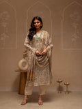 Juniper Man Made Fiber Ivory Embellished Kurta Pant Dupatta Set With Floral & Ethnic Motifs - Distacart