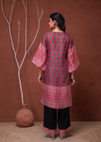 Juniper Polycotton Maroon Embroidered Kurta Pant Set With Mirror, Thread Work & Tassels - Distacart