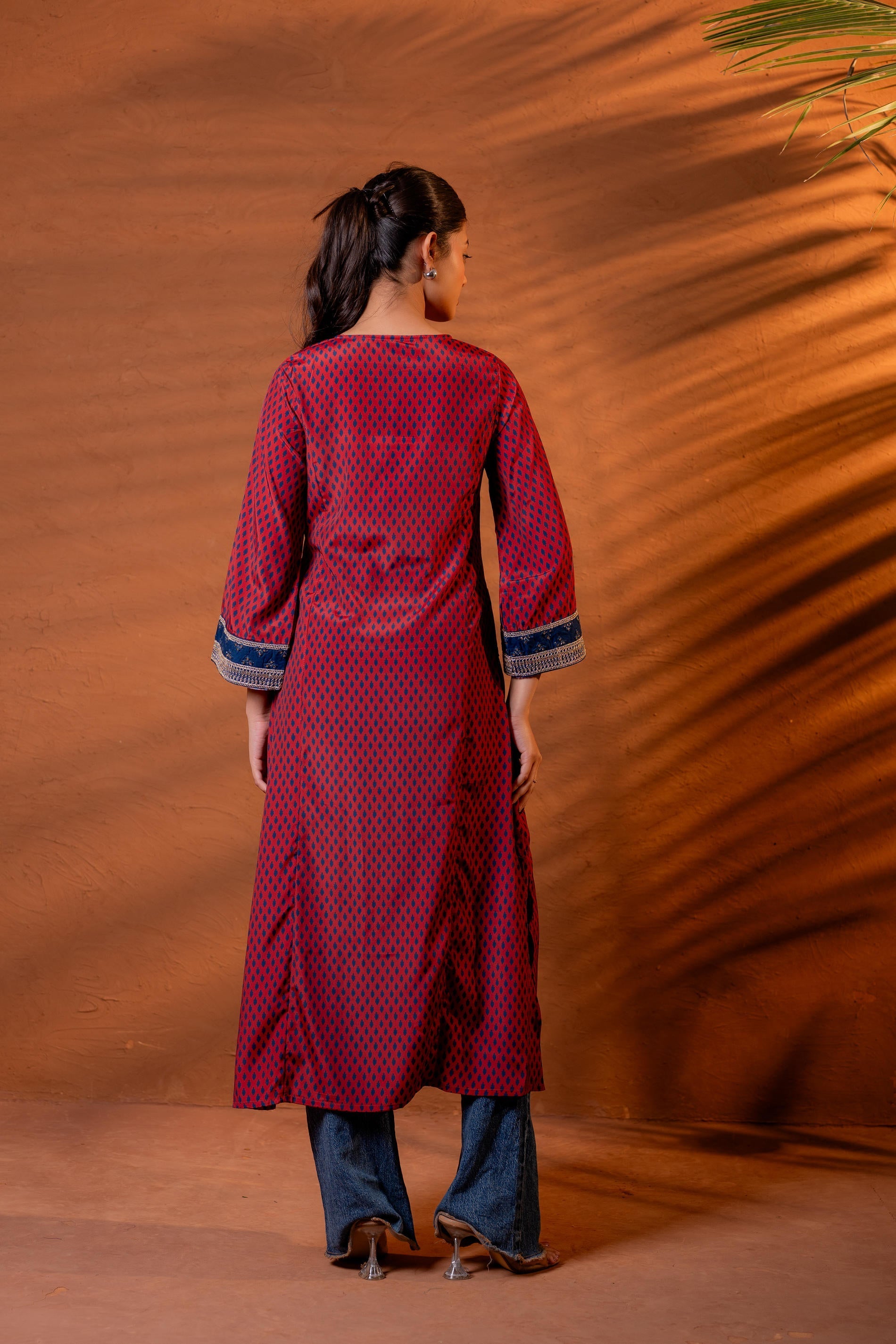 Juniper Noor Jaal Printed Long Kurta - Distacart