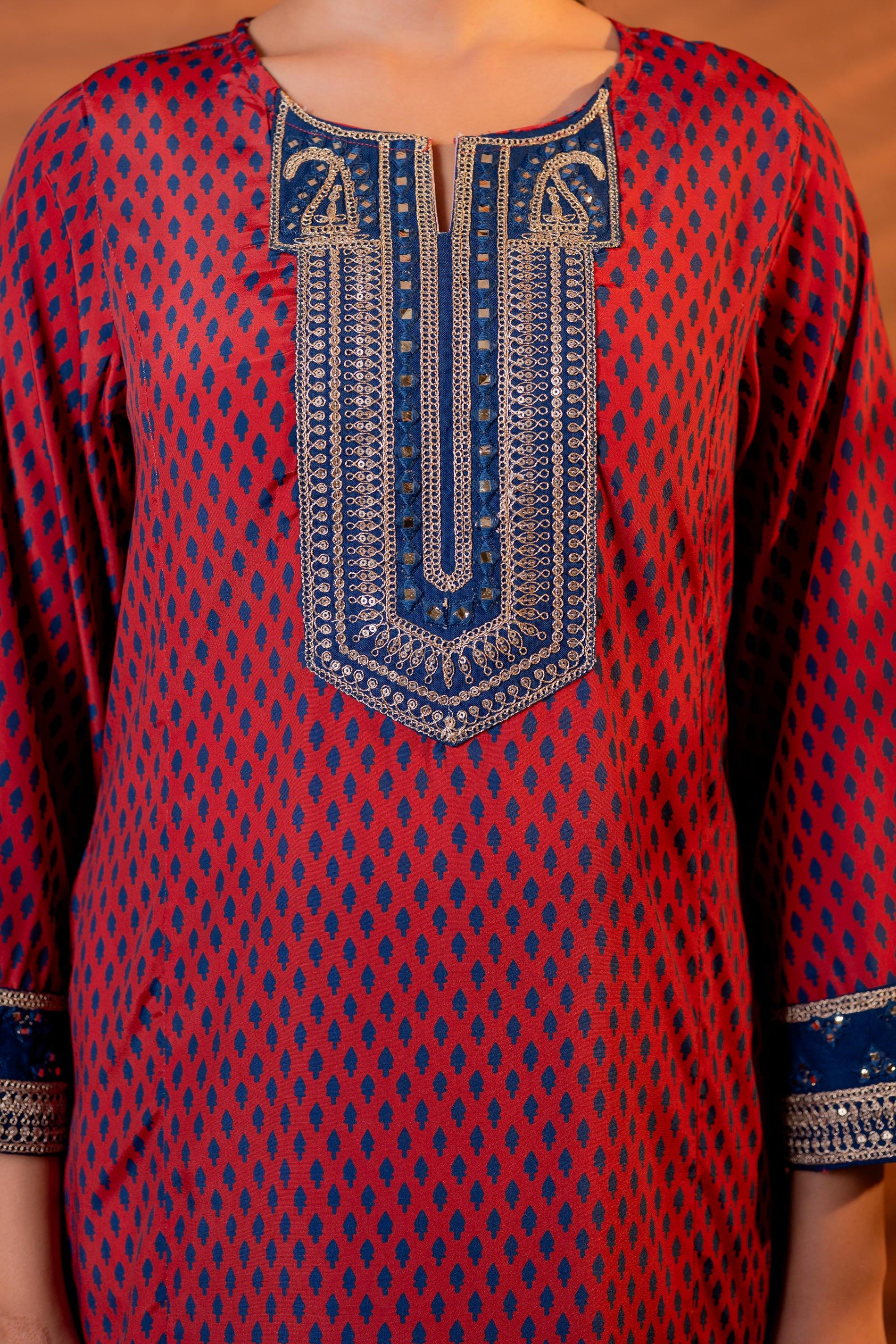 Juniper Noor Jaal Printed Long Kurta - Distacart