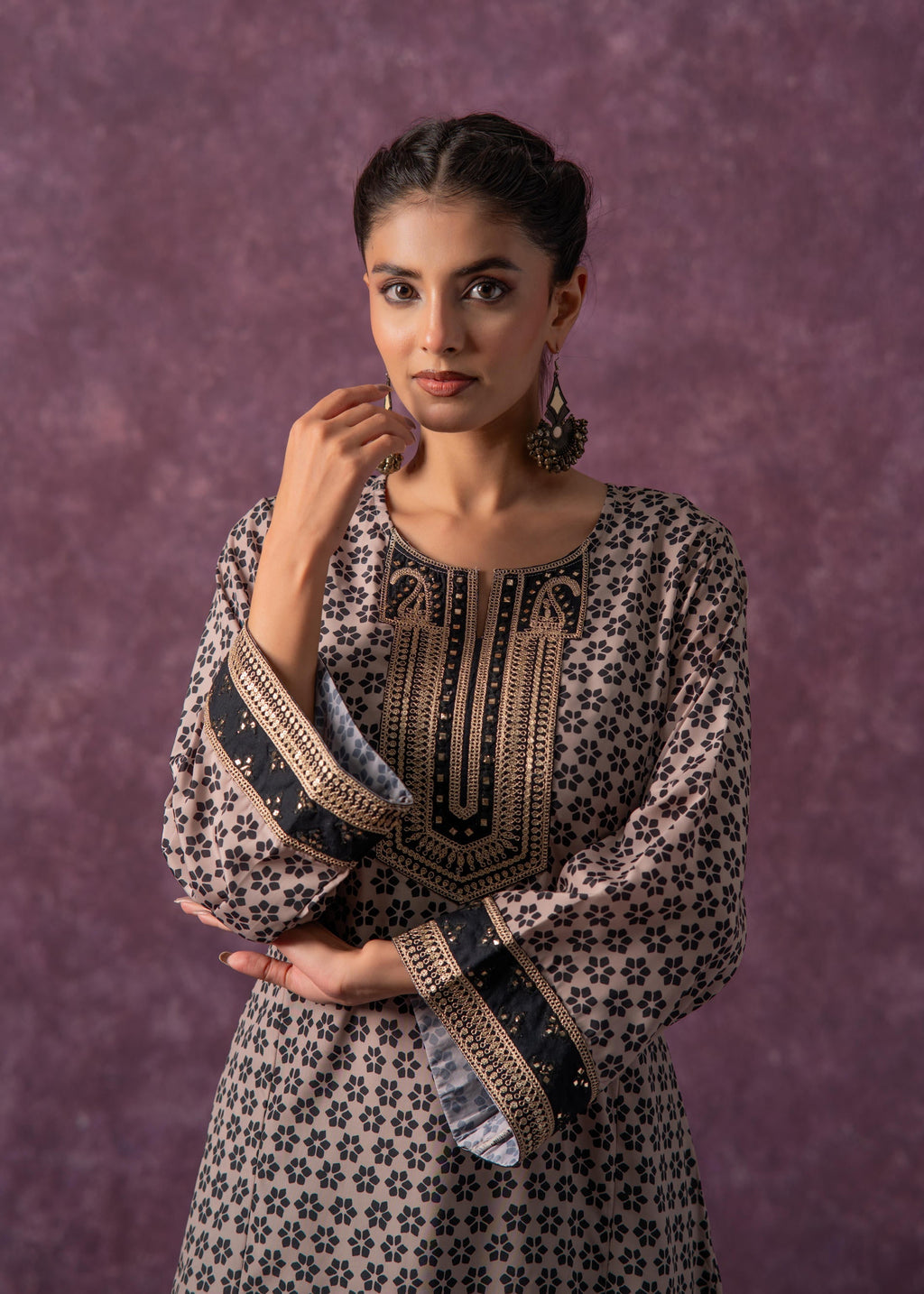 Juniper Noor Jaal Printed Long Kurta - Distacart