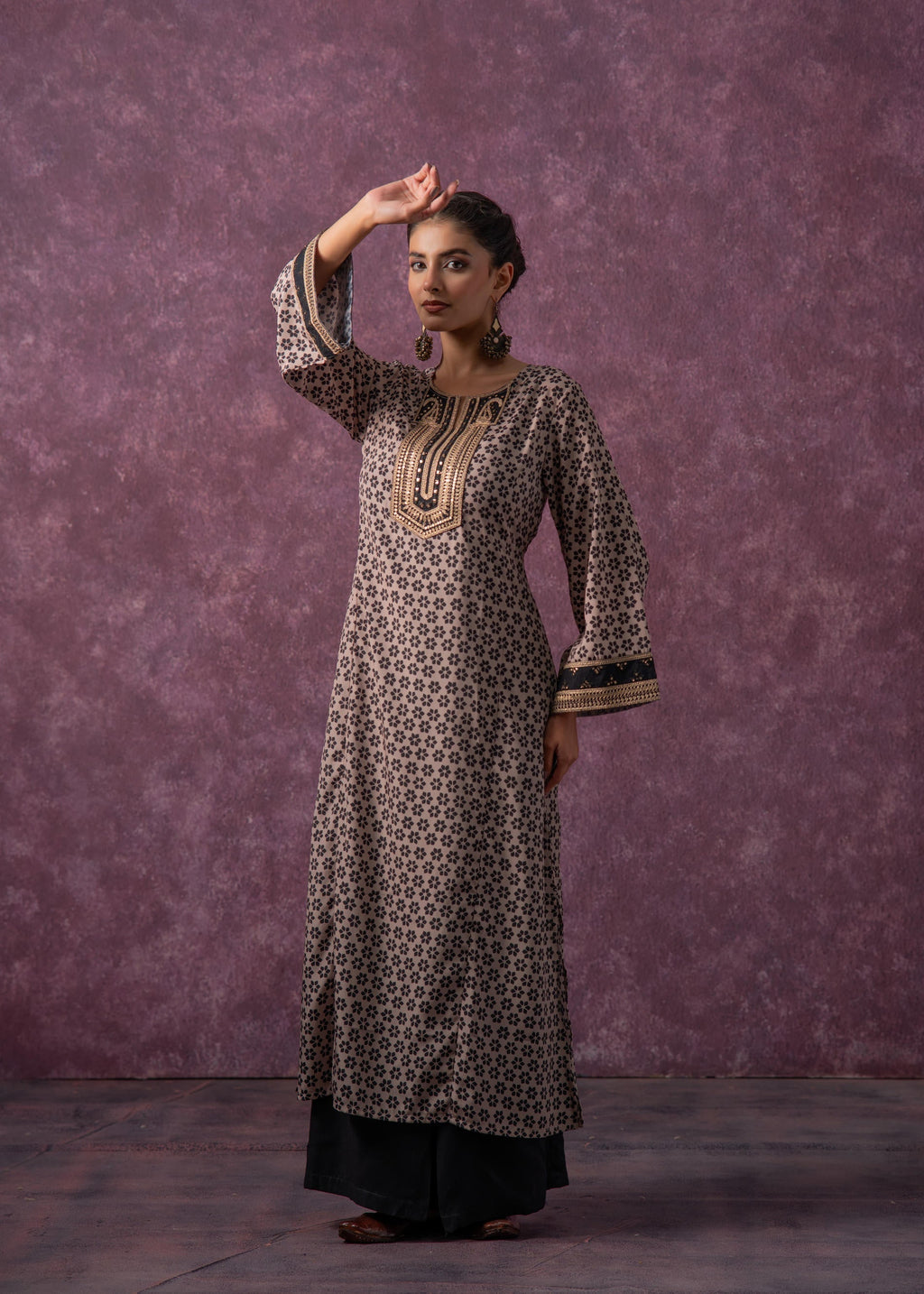 Juniper Noor Jaal Printed Long Kurta - Distacart