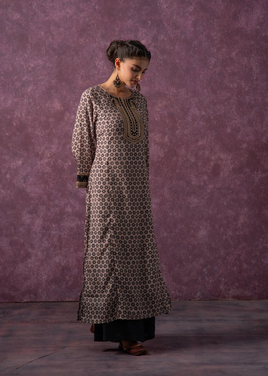 Juniper Noor Jaal Printed Long Kurta - Distacart