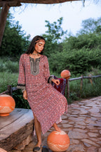 Juniper Black & Brown Ethnic Motif Embroidered Straight Kurta With Zari & Mirror Work - Distacart