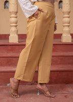 Juniper Women'S Beige Solid Straight Cotton Pant With Pocket - Distacart