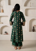 Juniper Emerald Mughal Motif Printed Kurta Set With Dupatta - Distacart